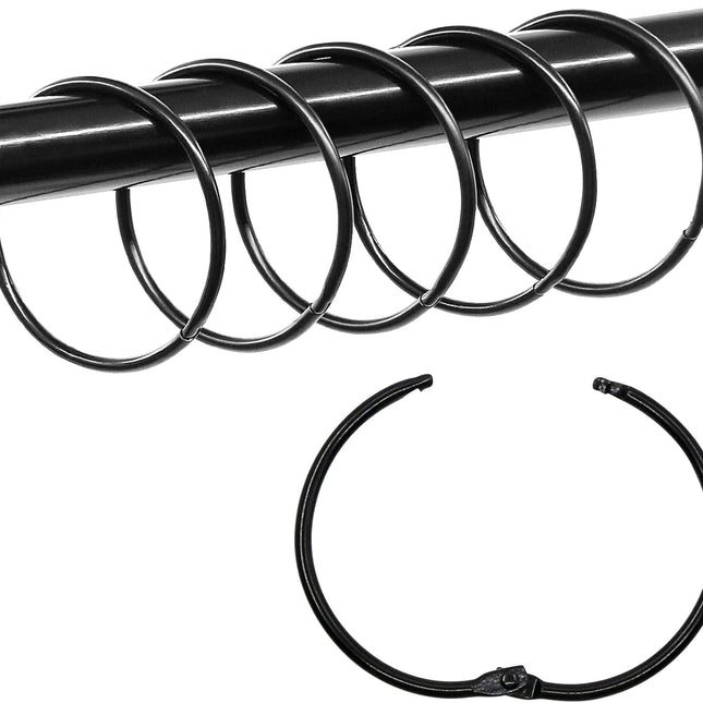 Loose Leaf Binder Book Rings -  36 Pcs 2 Inch Large Metal O Ring Binding Rings for Index Card, School Notecards, Office (Black).