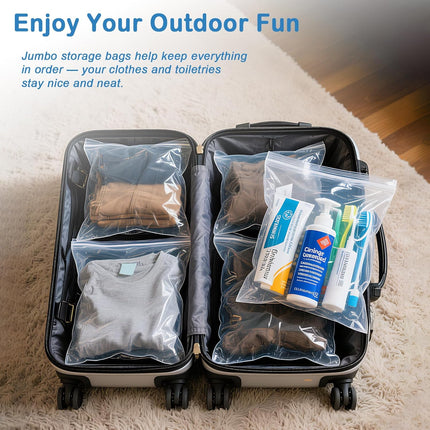 Extra Large Storage Bags - Zipper Seal, 3.1-mil Thick, Heavy Duty, 5 Gallon 18" x 24", Jumbo Plastic Bags for Clothes, Travel, Moving, Large Reusable Freezer Bags, BPA-Free (10 Count).