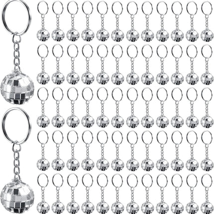 12 Pieces Mini Mirror Disco Ball Keychains Bulk Silver Disco Ball 70s 80s 90s Keychains Accessories Party Favors for Halloween Christmas Thanksgiving Party Supplies Decorations.