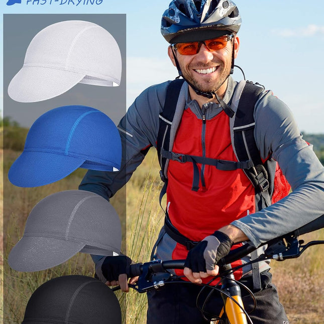 4 Pieces Summer Unisex Cycling Cap Breathable Bicycle Caps Sweat-Absorbing Biking Caps for Women Men Running Outdoor Sports.