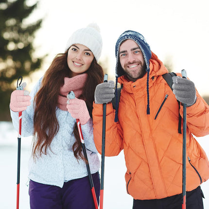 Winter Touchscreen Gloves Warm Knitted Gloves Fleece Lined Gloves Elastic Cuff Winter Texting Gloves for Women Men.