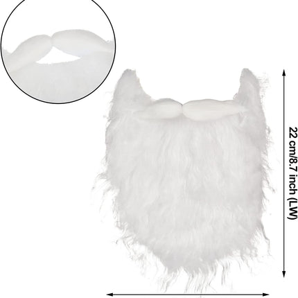 4 Pcs Christmas Santa Costume Santa Claus Hats and Beard Adults Beards Mustache, Hat Xmas Suit Decoration Men Women.