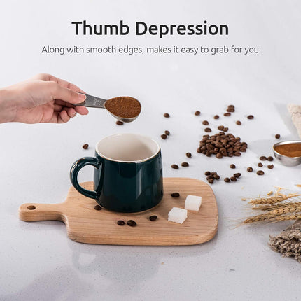 Coffee Scoop:  18/8 Stainless Steel Measuring Coffee Scoop 2 tablespoon, Short Handled Measure Scooper for Ground Coffee, Bean in Canister (Silver, 2Tbsp/30ml).