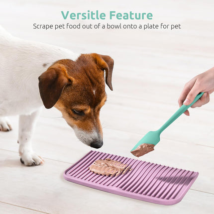 Small Mini Silicone Spatula: 9×2inch 600ºF Heat-Resistant Food-Grade Jar Scraper for Kitchen Use, Non-Stick Seamless Flexible Baking Utensil for Mixing, Scraping Jam in Bowl or Cup (Aqua Sky).