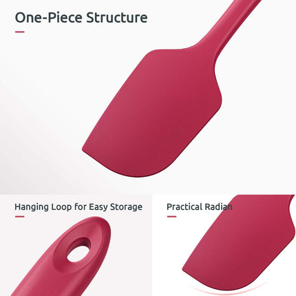 Silicone Spatula Set with 480 Degrees Fahrenheit Heat Resistant (Red).