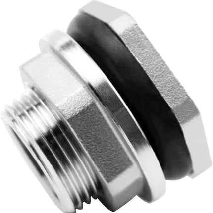 1" Female Bulkhead Water Tank Connector Stainless Steel Thru-bulk Fitting.