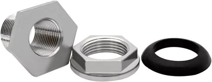 1" Female Bulkhead Water Tank Connector Stainless Steel Thru-bulk Fitting.