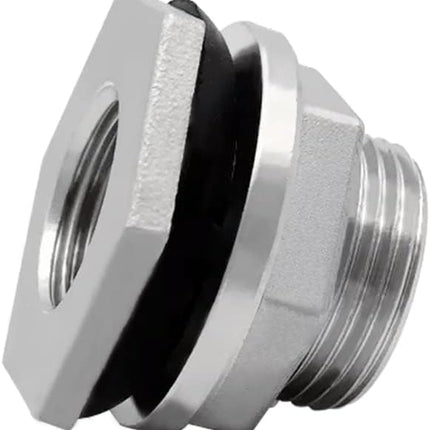 1" Female Bulkhead Water Tank Connector Stainless Steel Thru-bulk Fitting.