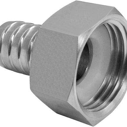 Stainless Steel Garden Hose Swivel Fitting 3/4" Barb x 3/4" GHT Female Threaded Adapter Connector Garden Hose Repair.