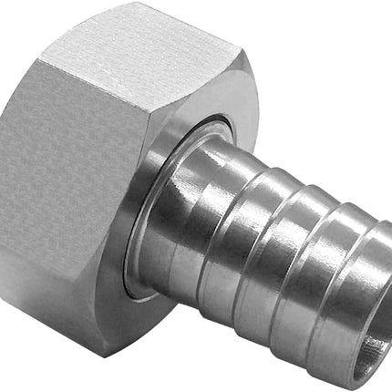 Stainless Steel Garden Hose Swivel Fitting 3/4" Barb x 3/4" GHT Female Threaded Adapter Connector Garden Hose Repair.