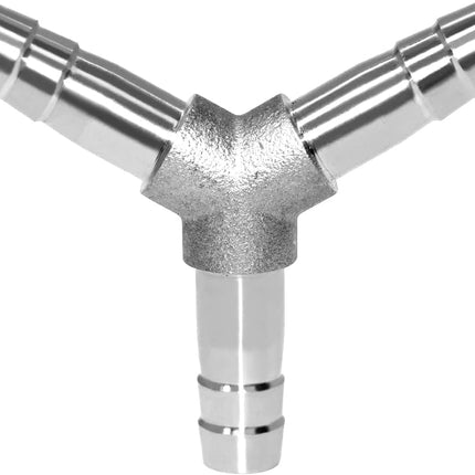 Stainless Steel 1/4" Hose Barb 3 Way Y Shaped Union Home Brew Fitting.