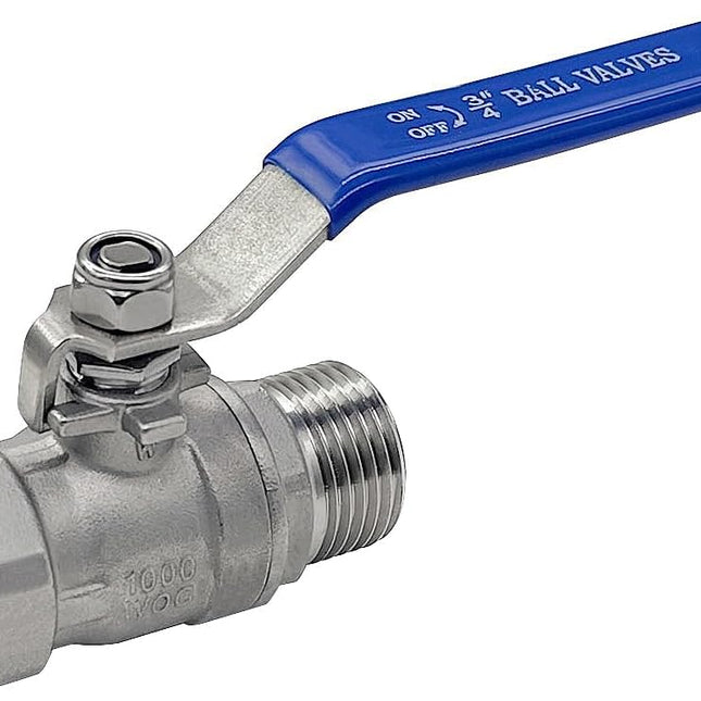 Stainless Steel Full Flow 3/4 Garden Hose Shut Off Valve GHT Thread Heavy Duty Connector.