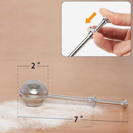 Flour Duster for Baking, One-Handed Operation, 304 Stainless Steel Powdered Sugar Shaker Duster, Pick Up and Dust Flour Sifter, Gift Package.