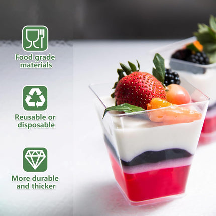 30 Pack 5oz Dessert Cups with Lids and Spoons,Yogurt Parfait Cup with Lids,Plastic Dessert Containers with Lid,Mini Parfait Shooter Cups for Pudding,Yogurt,Appetizer,Ice Cream.