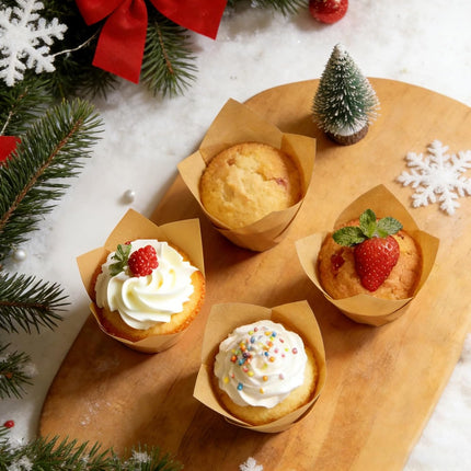 250Pcs Tulip Cupcake Liners,Parchment Paper Cupcake Liners,Muffin Liner for Baking in Standard Size,Cupcake Liner Paper for Party,Weeding,Birthday, Christmas,Valentines (Natural).