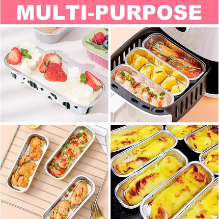 30Pcs Mini Loaf Pans with Lids,Mini Cake Pans with Lids and Spoons,Mini Aluminum Pans with Lids,Small Cake Pans with Lids for Valentine's Day (30, cow print).