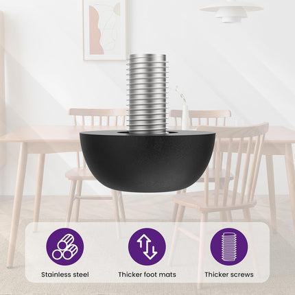 M8 Adjustable Furniture Leg, 304 Stainless Steel Furniture Feet, 8mm x 1.25 Screw-in Leveling Feet, Outdoor Patio Furniture Legs Leveler Replacement for Table, Chair, Desk, Cabinet (12Pcs).