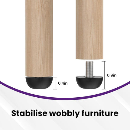 M8 Adjustable Furniture Leg, 304 Stainless Steel Furniture Feet, 8mm x 1.25 Screw-in Leveling Feet, Outdoor Patio Furniture Legs Leveler Replacement for Table, Chair, Desk, Cabinet (12Pcs).