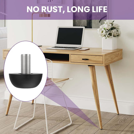 M8 Adjustable Furniture Leg, 304 Stainless Steel Furniture Feet, 8mm x 1.25 Screw-in Leveling Feet, Outdoor Patio Furniture Legs Leveler Replacement for Table, Chair, Desk, Cabinet (12Pcs).