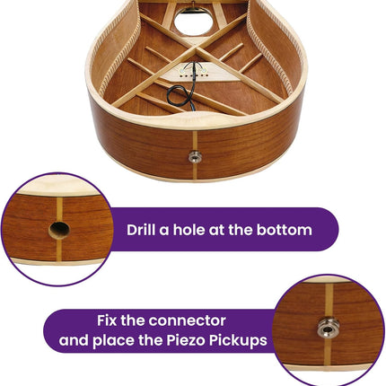 2 Pcs Piezo Pickups Transducer | 3-in-1 & 2-in-1 Pickup Combo | Self-Adhesive Piezo System | Acoustic Guitar, Violin, Ukulele & Cello.
