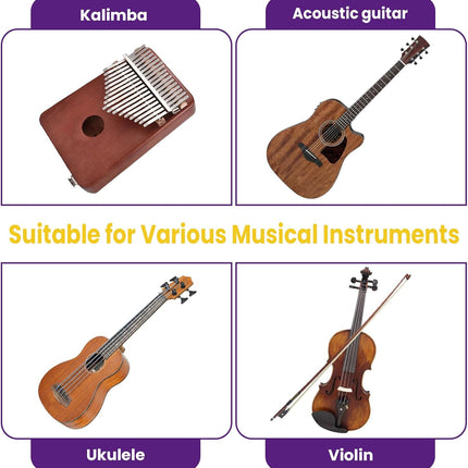 2 Pcs Piezo Pickups Transducer | 3-in-1 & 2-in-1 Pickup Combo | Self-Adhesive Piezo System | Acoustic Guitar, Violin, Ukulele & Cello.