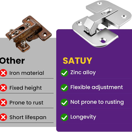 2Pcs 343.90.710 Pie Cut Corner Hinges | Zinc Alloy Adjustable Concealed Replacement Hinges with Screws | Fits SSP 17/19/21, Cabinets & Bifold Doors.