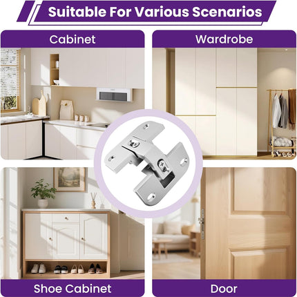 2Pcs 343.90.710 Pie Cut Corner Hinges | Zinc Alloy Adjustable Concealed Replacement Hinges with Screws | Fits SSP 17/19/21, Cabinets & Bifold Doors.