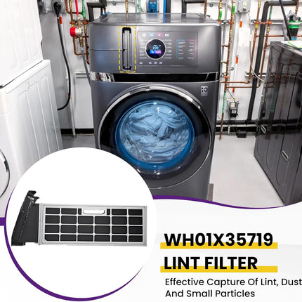 4 Pack WH01X35719 Lint Filter, Hand Washable Replacement Lint Filter Compatible with G-E Profile Washer Dryer Combo, for Models: PFQ97HSPVDS.