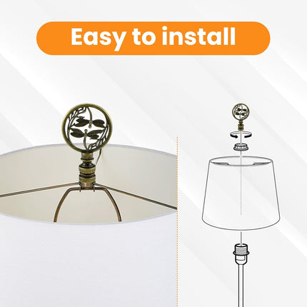 4 Pcs Lamp Finial Cap Knob, Hollowing Out Treatment Double Dragonflies Lamp Finials, 1-2/3 inch Dragonfly Design Lamp Decoration for Lamp Shade Antique Bronze.