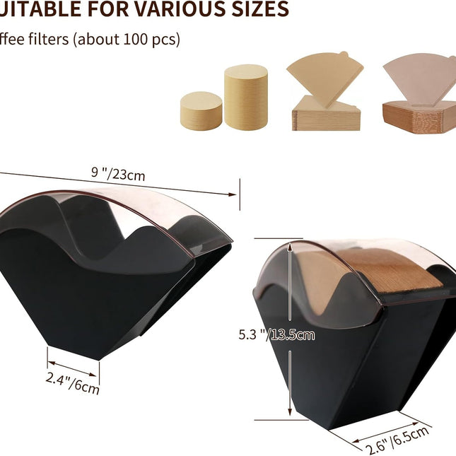 Coffee Filter Holder for Organizer and Coffee Station Accessories (Black).