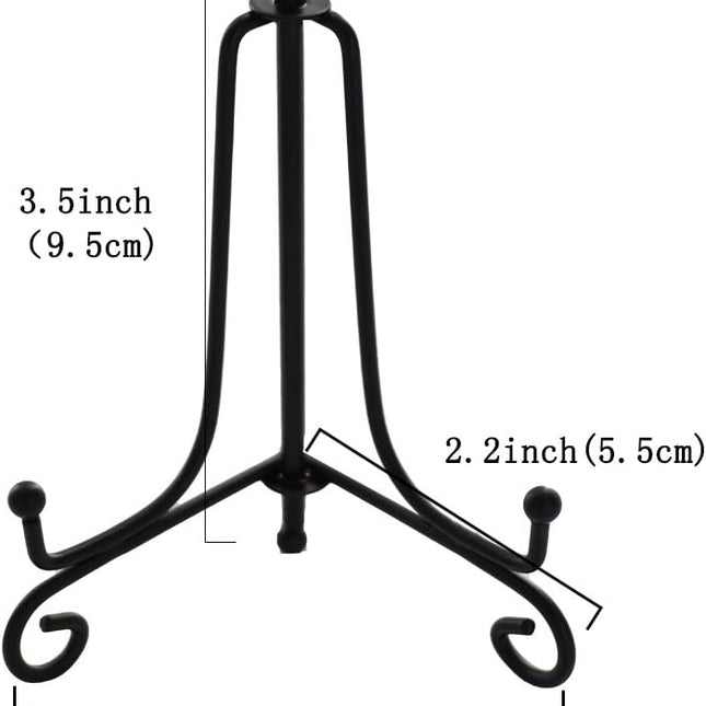 3.5 Inch Black Mini Iron Stand Cookie Holder Display Stand Place Card Holder Display Easels at Weddings, Birthday Party (4 pack).