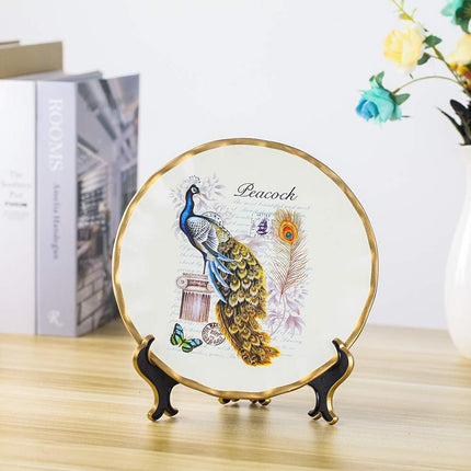 8 Inch Plate Display Stand - Adjustable Easel Holder for Decorative Plates, Pictures, Cookbooks - Black Gold Tabletop Stands with Foldable Design - 2 Pack.