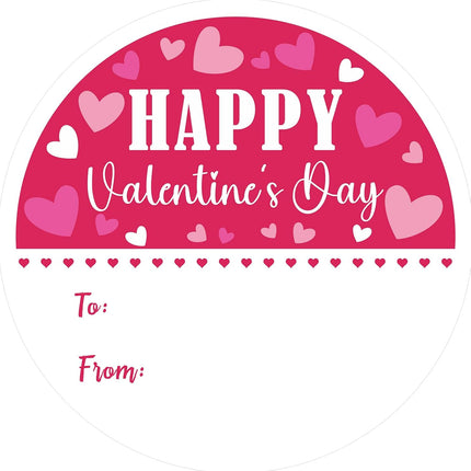 Valentines Day Gift Stickers - Happy Valentine's Day Name Stickers 60Pcs 2Inch Valentines to from Sticker Self Adhesive Happy Valentine's Heart Sticker for Envelope Seal Card Party Favors.