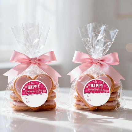 Valentines Day Gift Stickers - Happy Valentine's Day Name Stickers 60Pcs 2Inch Valentines to from Sticker Self Adhesive Happy Valentine's Heart Sticker for Envelope Seal Card Party Favors.