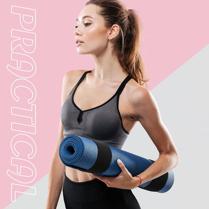 4 Pcs Nylon Yoga Mat Strap Stretchable Holder Straps Heavy Duty Bungee Straps Band Adjustable Carrying Strap for Exercise Workout Pilates Yoga Mat Storage Gym, Black.