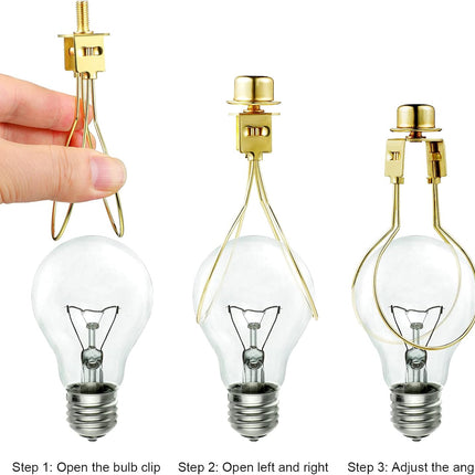 Bulb Lamp Shade Light Bulb Clip Adapter Includes Finial and Lampshade Levellers for Replacement.