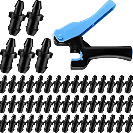 51 Pcs Drip Irrigation Hole Punch Tool Set, Drip Irrigation Punch Tool 50 Pcs 1/4 Inch Goof Plugs for Outdoor Garden Lawn Pipe System Hose Tubing(Fresh Style).