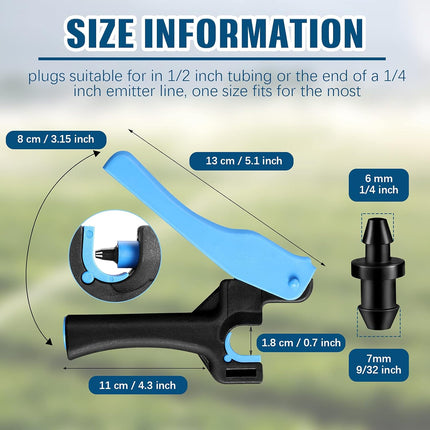 51 Pcs Drip Irrigation Hole Punch Tool Set, Drip Irrigation Punch Tool 50 Pcs 1/4 Inch Goof Plugs for Outdoor Garden Lawn Pipe System Hose Tubing(Fresh Style).