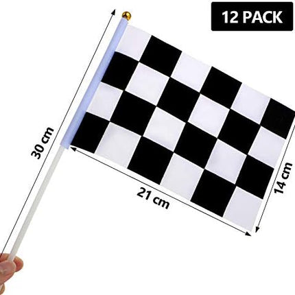 Race Car Party Decorations Racetrack Floor Runner 13 ft Road Track with 12 Checkered Racing Flags Birthday Party Supplies Racing Theme Entrance Decoration.