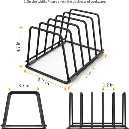 Cutting Board Organizer Kitchen Organizer Rack for Cutting Board, Bakeware, and Cookie Sheet, 5-Slot Heavy-Duty Steel Cookware Holder,Rust-Resistant with Anti-Slip Feet (2, Small).