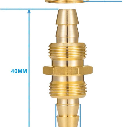 4PCS Soild Brass Air Reusable Hose Splicer For 1/4-Inch ID Hose,1/4" Air Hose Repair Fitting.