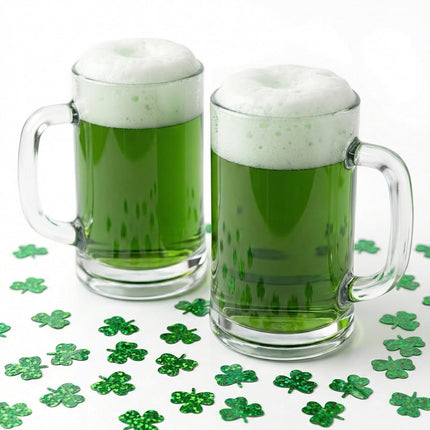 St.Patrick's Day Confetti - 3000Pcs Glitter Green Shamrock Confetti St.Patrick's Day Party Favor Decoration Lucky Clover Irish Table Scatter Confetto for Sanit Patricks Day Decor(105G).