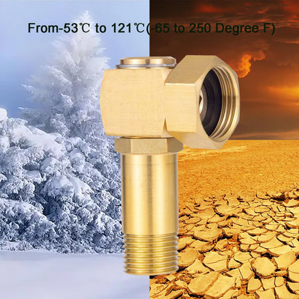 Lead-Free Brass Garden Hose Adapter,Hose Reel Parts Fittings,90 Degree Brass Replacement Part Swivel.