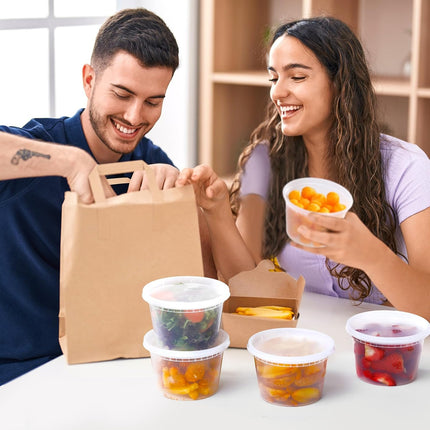 24 Sets 16 oz Plastic Deli Food Containers With Lids, Airtight Food Storage Containers, Freezer/Dishwasher/Microwave Safe, Soup Containers For Takeout Meal Prep Storage.