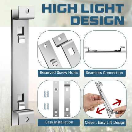 2 Sets Bird House Hanger Bracket Stable Rust Proof Galvanized Steel Mounting Bracket for Securing Bird Houses Nesting Boxes Feeders, Quickly Remove for Cleaning (Silver).