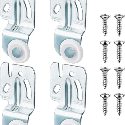 4 Pcs Sliding Closet Door Roller Kit Wardrobe Wheels Hardware for Top Hung Bypass 3/4" to 1-3/8 Inch Thick Kitchen Doors.