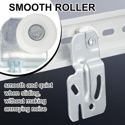 4 Pcs Sliding Closet Door Roller Kit Wardrobe Wheels Hardware for Top Hung Bypass 3/4" to 1-3/8 Inch Thick Kitchen Doors.