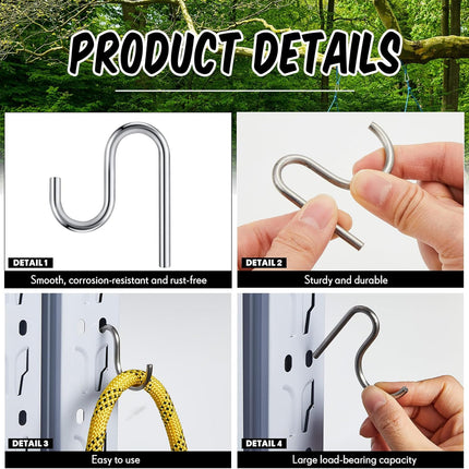 10 Pcs 2'' Long Shed Hooks Shed Accessories Without Drilling Hole for Hanging Heavy Duty Individual Utility Hooks Universal Wall Mounted J Utility Hangers for Tools Shovels Rakes (Silver).