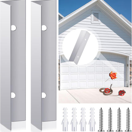 2 Pcs Aluminium Garage Door Mouse Guard Garage Door Side Seal Keep Prevent Rats Mice Snake Fallen Leaves Out Sunscreen Moisture Proof Permanent Fix Suitable for Residential and Commercial.