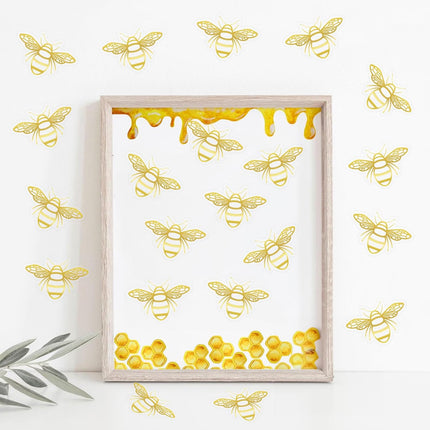 480Pcs Bee Stickers - Gold Foil Envelope Seal Label Sticker Queen Bee Decals Stickers Self Adhesive Clear Bee Spring Summer Stickers for Gift Card Craft Baby Shower Birthday Party Favors.